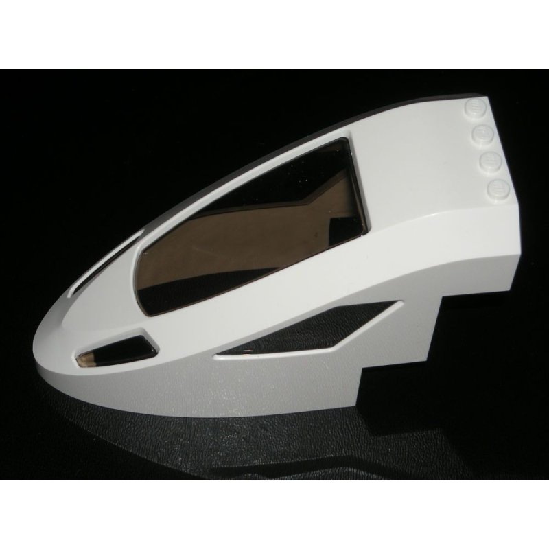 Trein voorkant 6 x 14 x 7 1/3 met doorzichtig zwart glas White